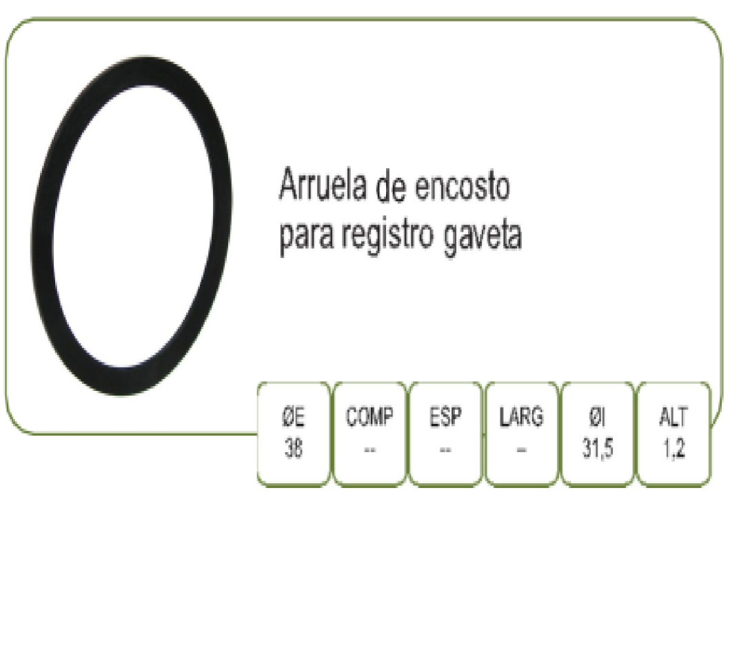 Anel Borracha 181 para Encosto Registro Grande unidade
