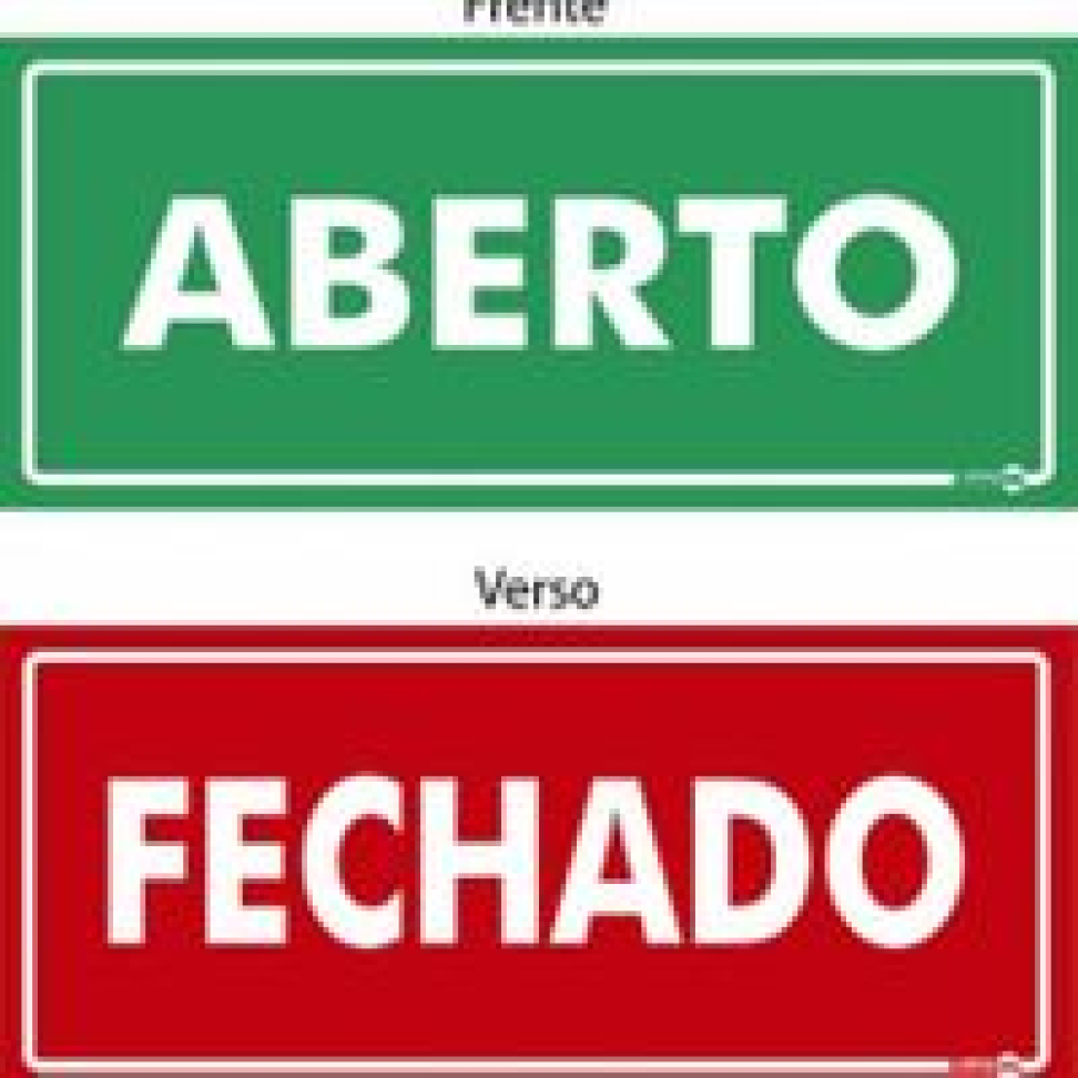 Placa ABERTO-FECHADO 10x30 Reversível