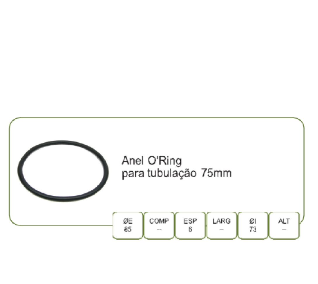 Anel Borracha Tubo 75mm un.