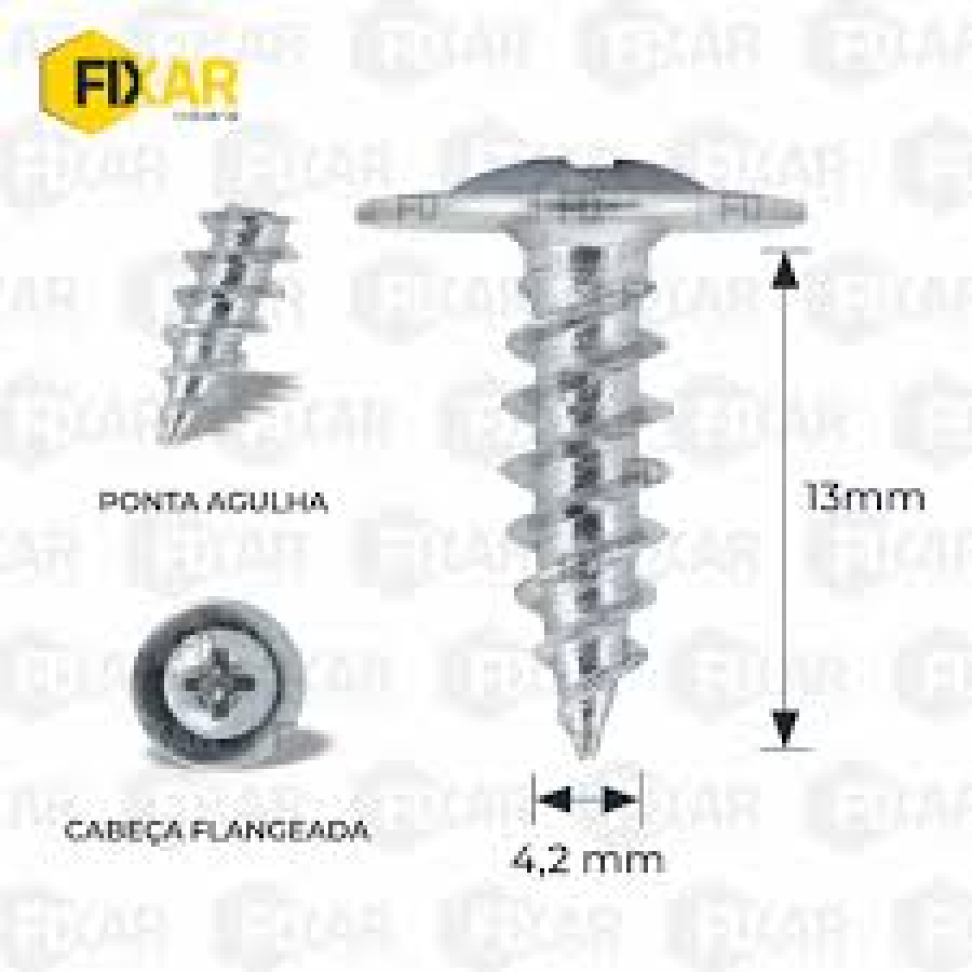 Parafuso Forro PVC 4.2 X 13MM C/Cabeça Philips C/100un
