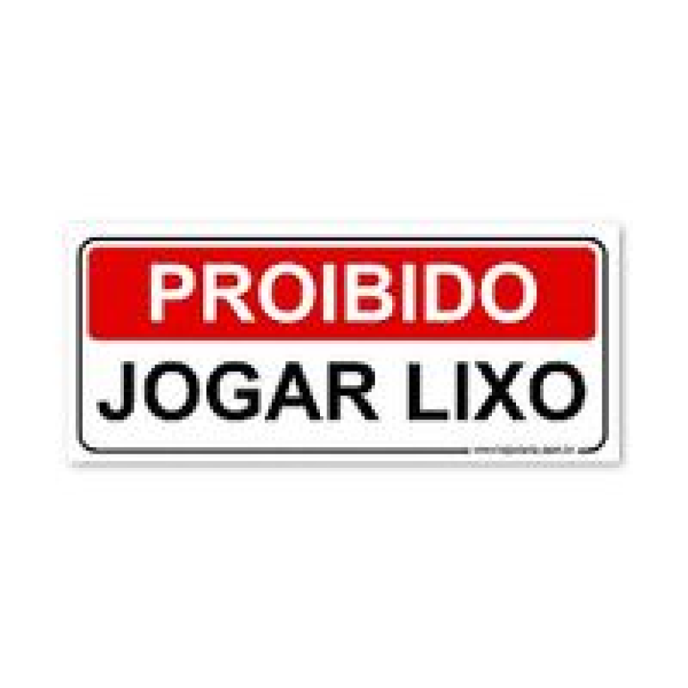Placa 30x20 PROIBIDO JOGAR LIXO