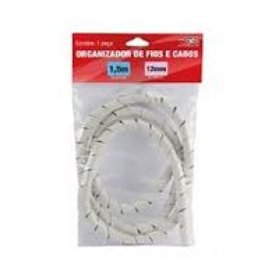 Organizador Fios Espiral BRANCO 12mm C/1m