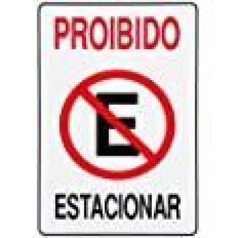 Placa PROIBIDO ESTACIONAR 20x30