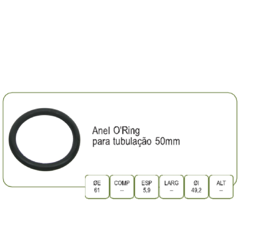 Anel Borracha Tubo 50mm un.