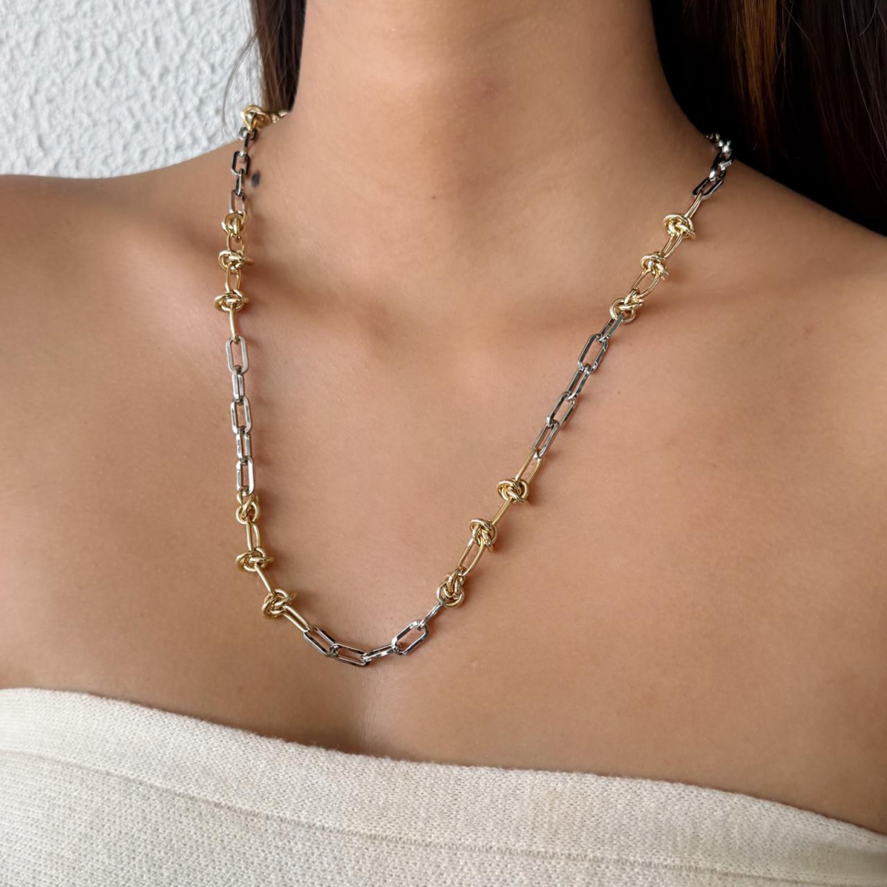 Colar Elo Cartier Com Nó