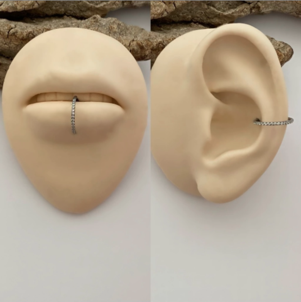 Piercing Argola Segmentada Cravejada 12x1.2mm