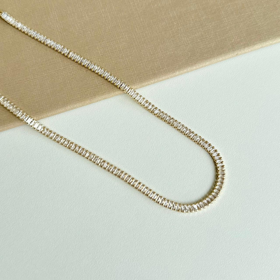 Colar Choker Riviera Baguete Cristal - #3