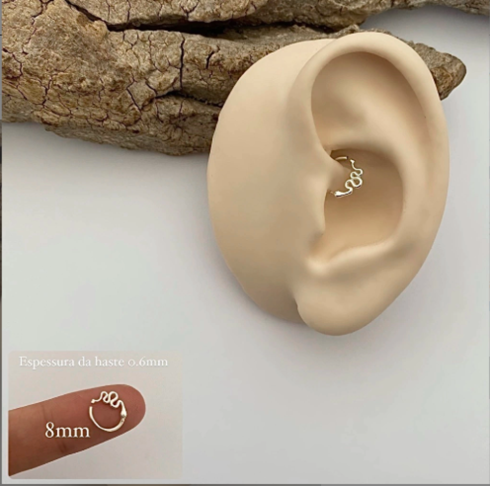 Piercing Argola Torção Cobra | Prata 925