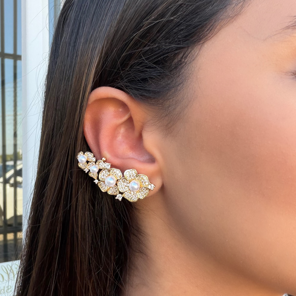 Brinco Earcuff Flores