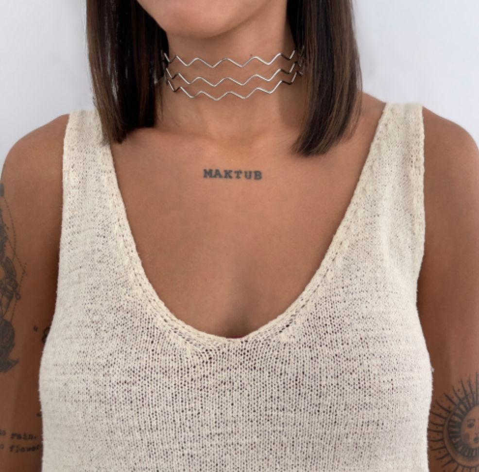 Colar Aro Triplo ZigZag
