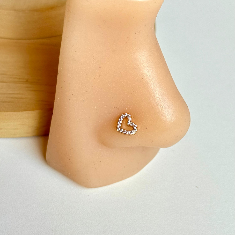 Piercing Nostril Coração Zircônias