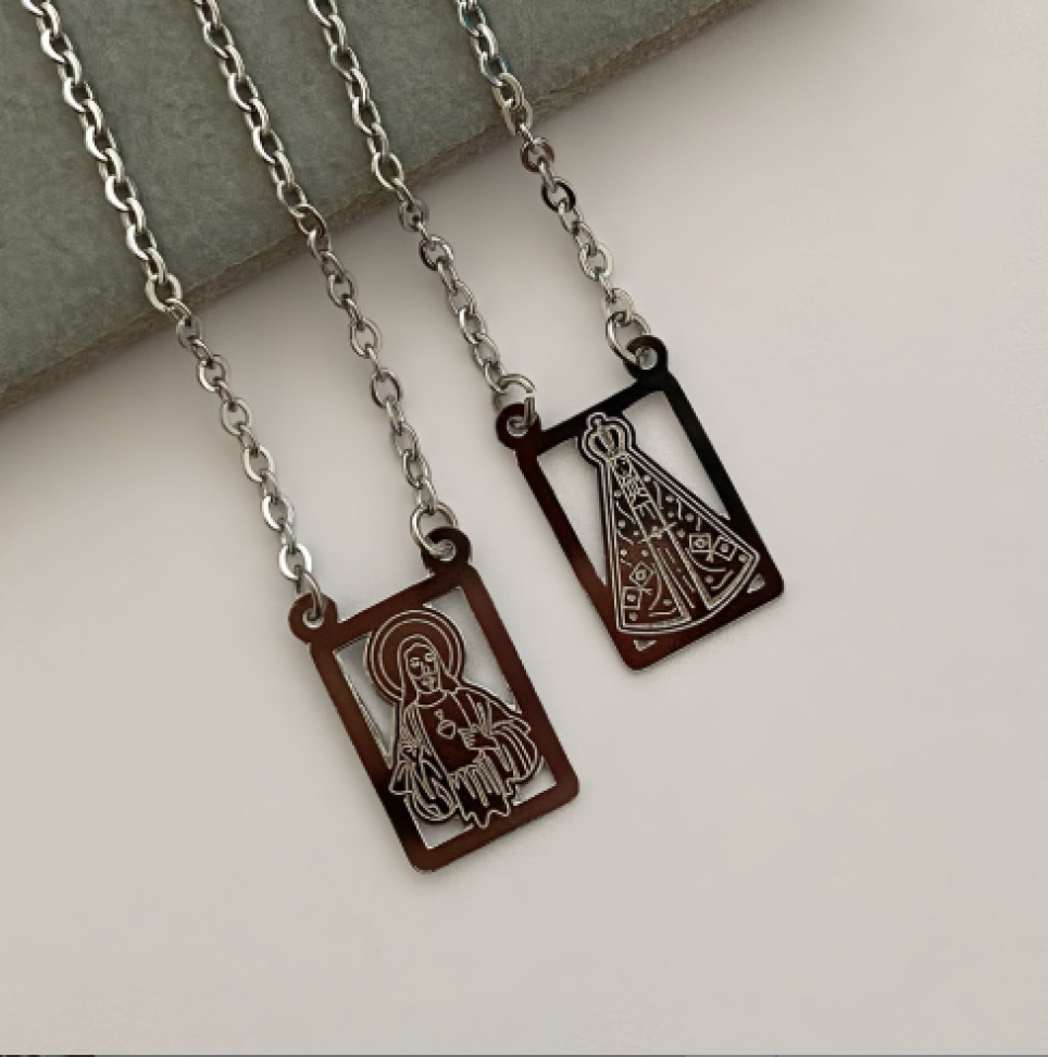 Escapulário Nossa Senhora Aparecida | Aço Inox