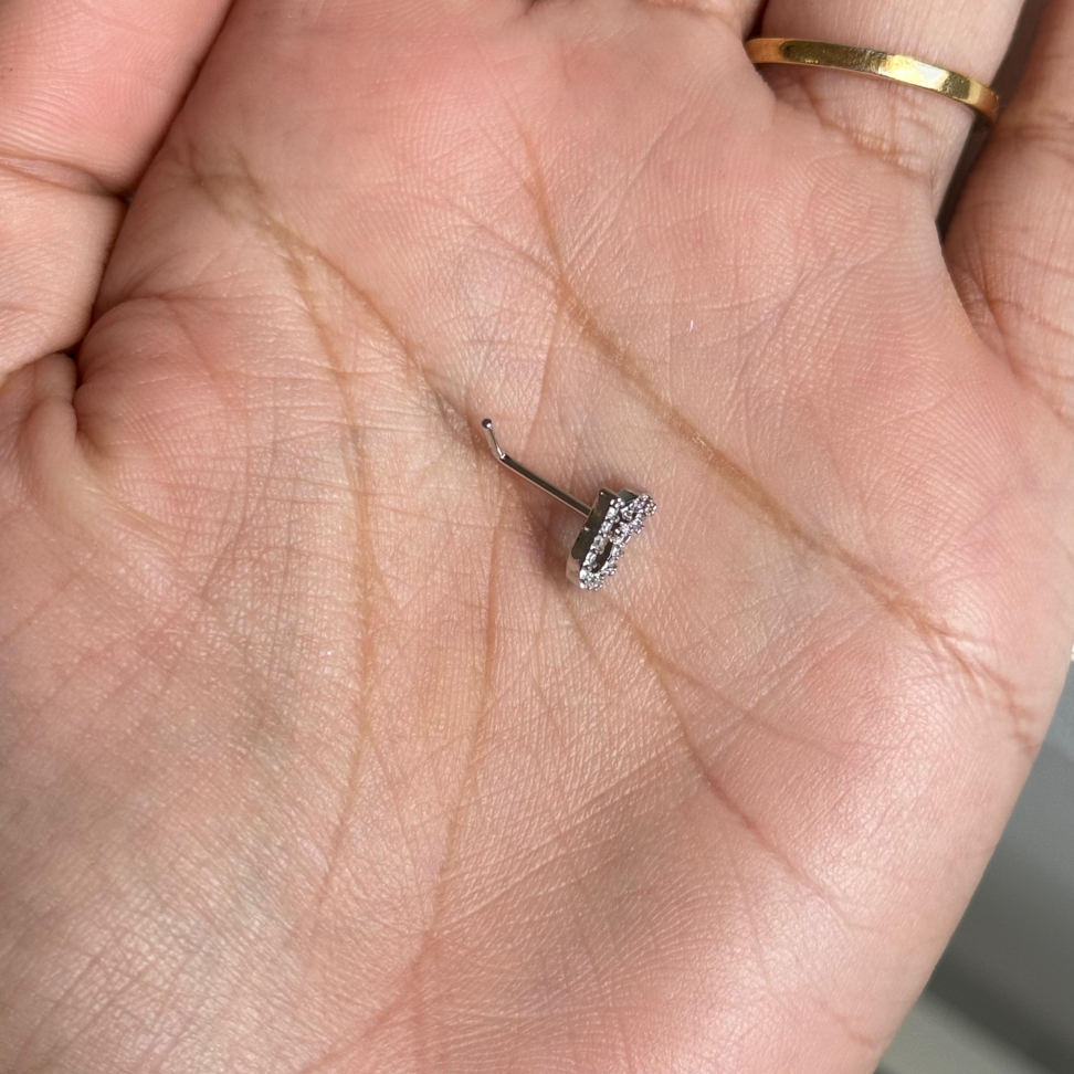 Piercing Nostril Coração Zircônias Assimétrico