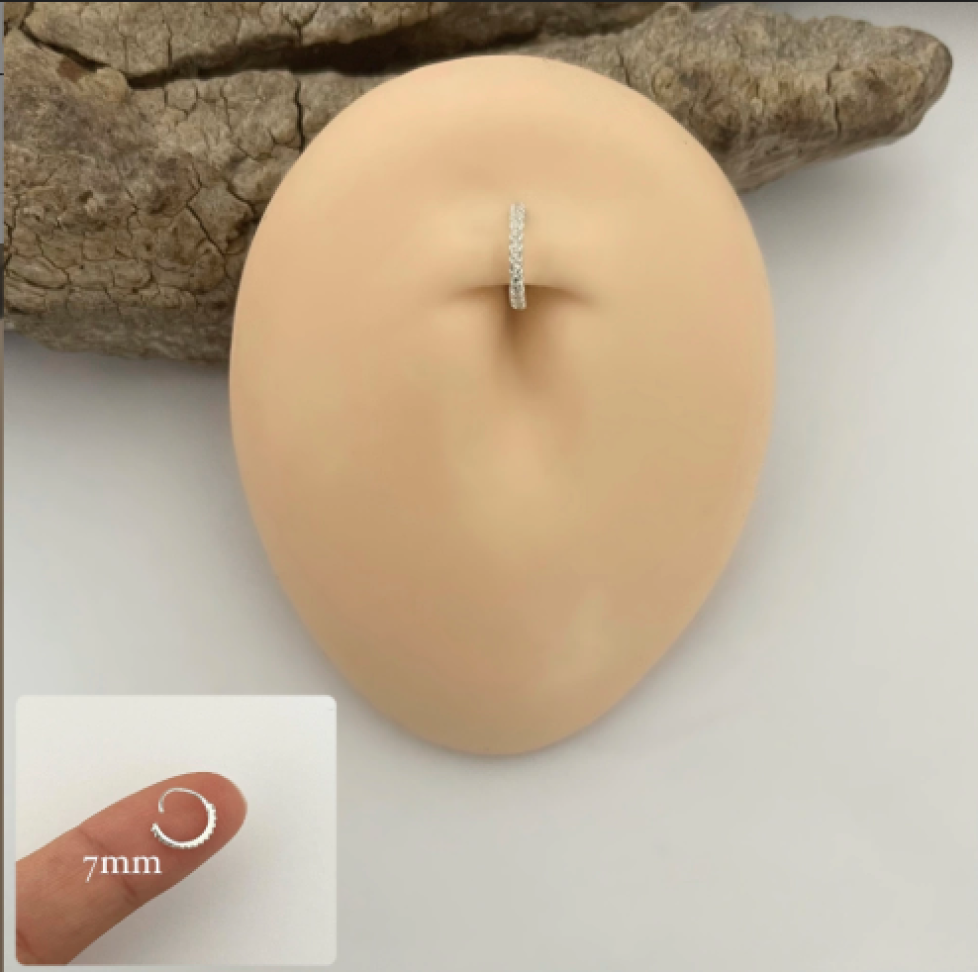 Piercing Torção 7mm Zircônias | Prata 925