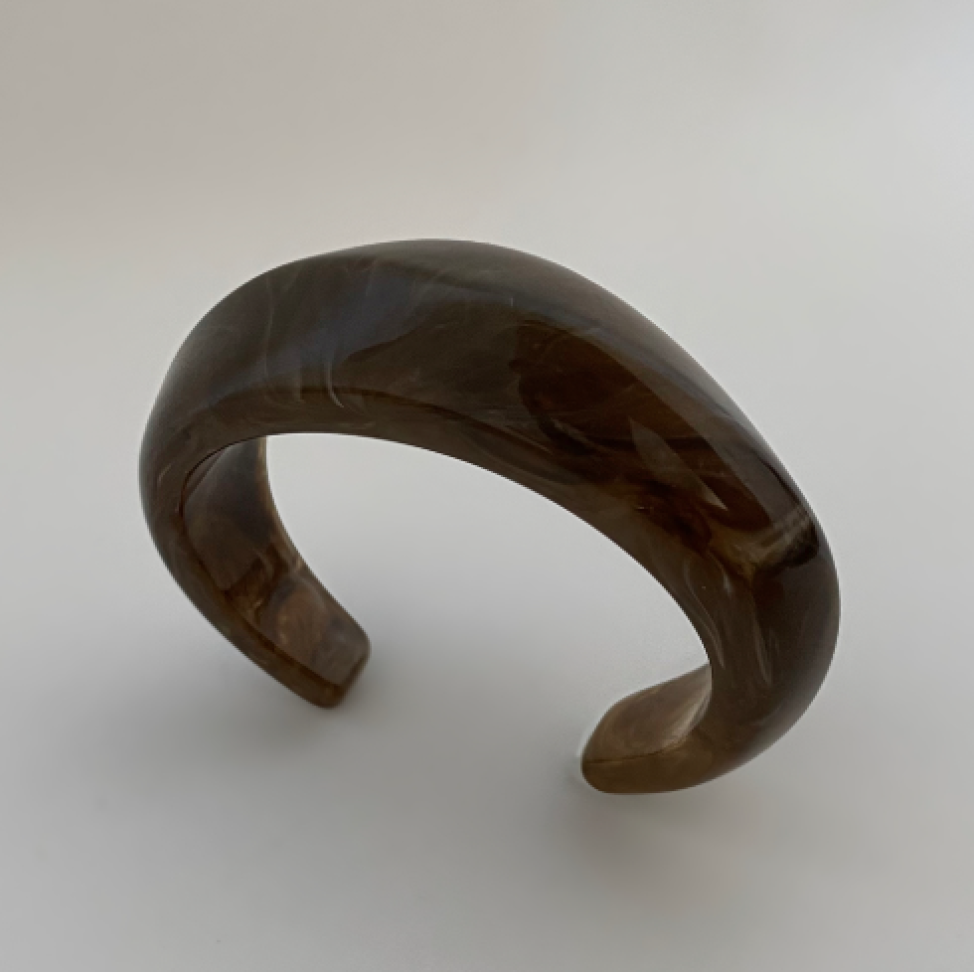 Bracelete Acrílico Marmorizado Meia Lua - #6