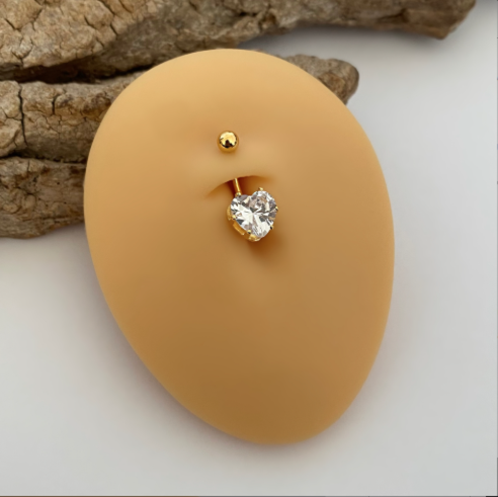 Piercing Umbigo Coração Cristal Maxi