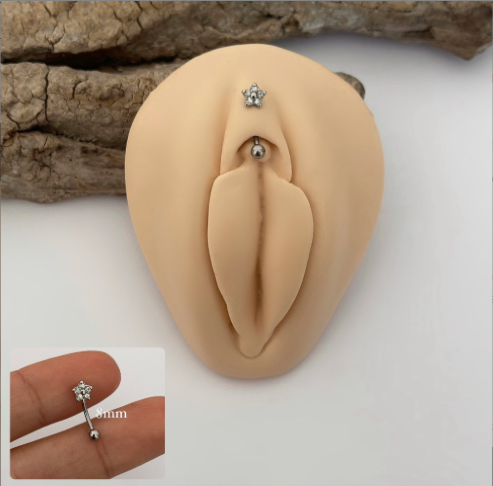 Piercing Barbell Adorno Flor Zircônias - #3