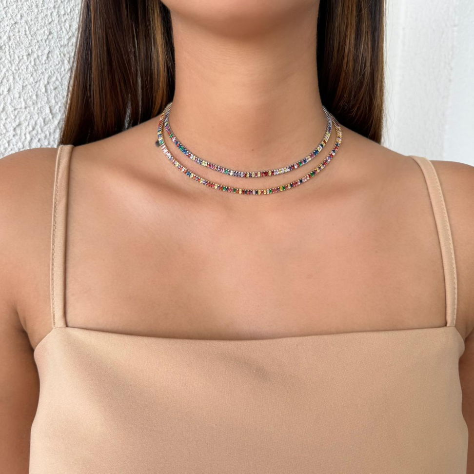 Colar Choker Riviera Baguete Colors