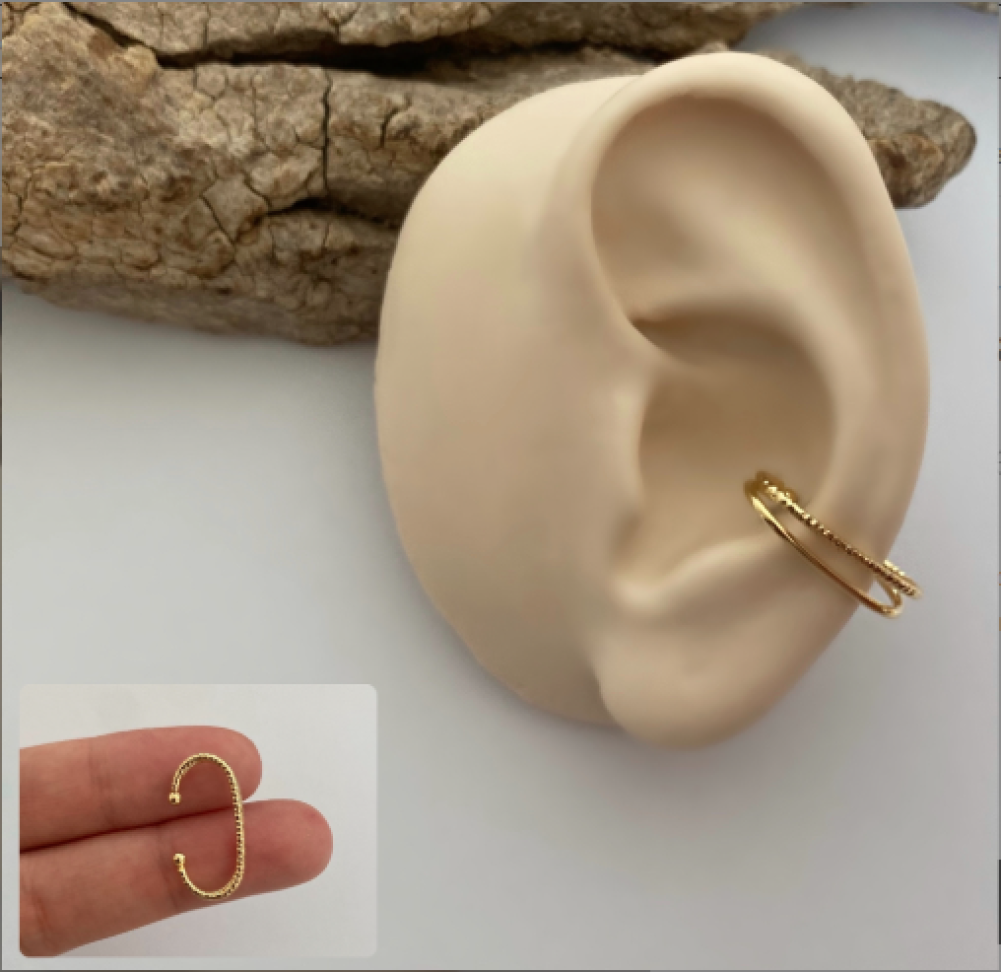 Piercing Fake Earhook Diamantado