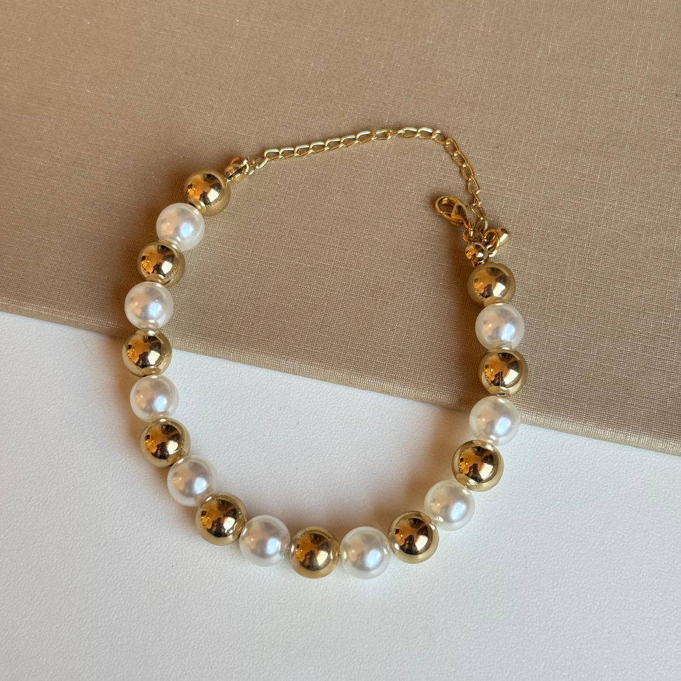 Pulseira Pérolas & Esferas