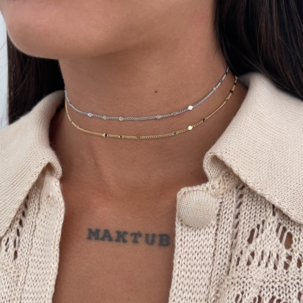 Colar Choker Estamparia Círculos