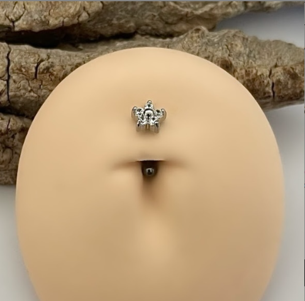 Piercing Barbell Flor Zircônias | Titânio