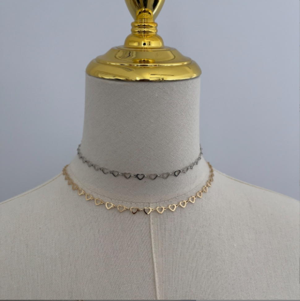 Colar Choker Corações