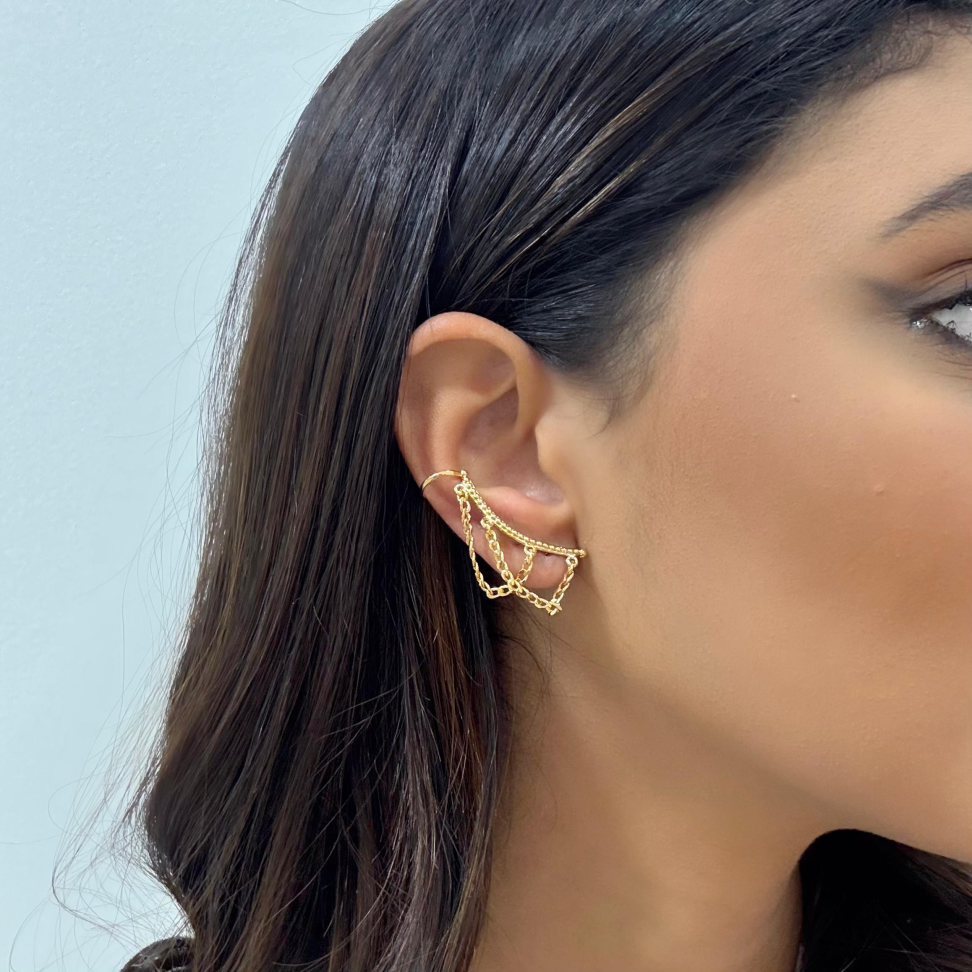 Brinco Ear Cuff Correntes