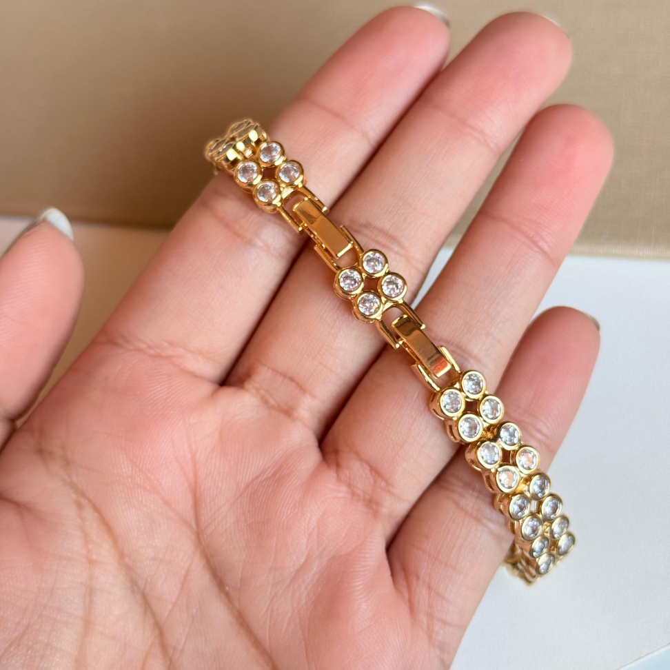 Pulseira 2 Fileiras Círculos Zircônias - #3