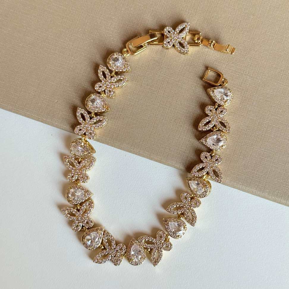 Pulseira Borboletas Zircônias
