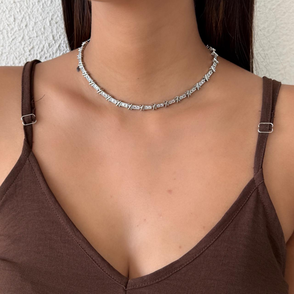 Colar Choker Inspiração TF Zircônias