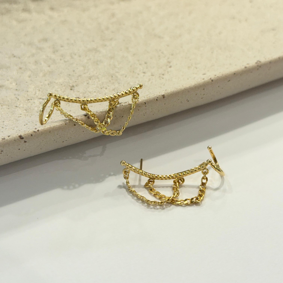 Brinco Ear Cuff Correntes