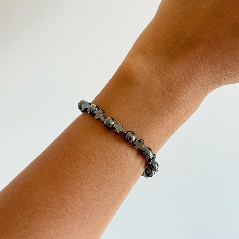 Pulseira Hematita Cruz