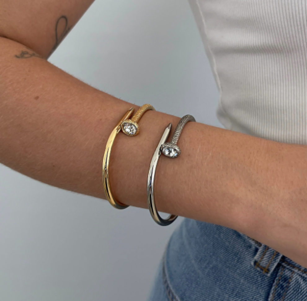 Bracelete Inspiração Prego Zircônia