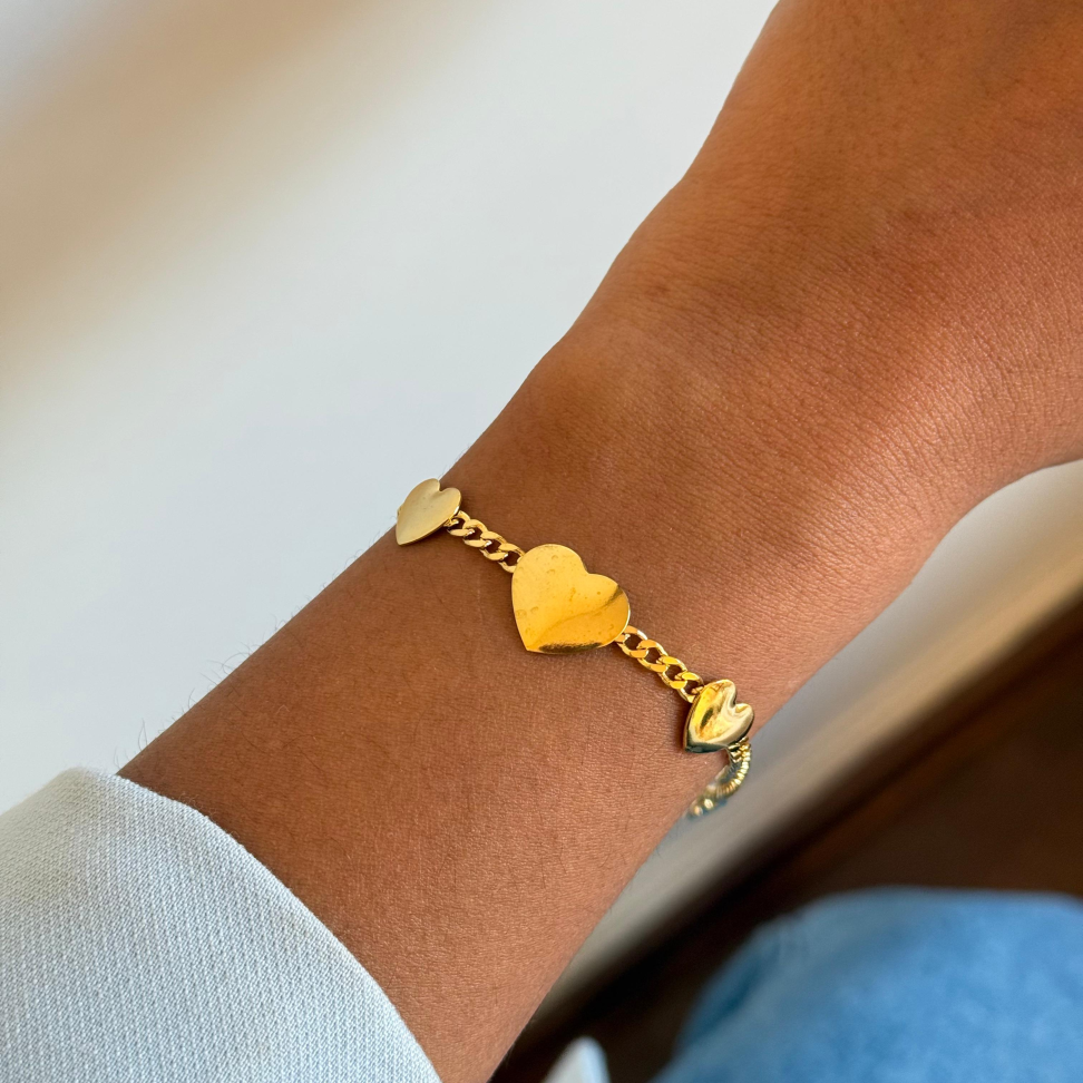 Pulseira 3 Corações