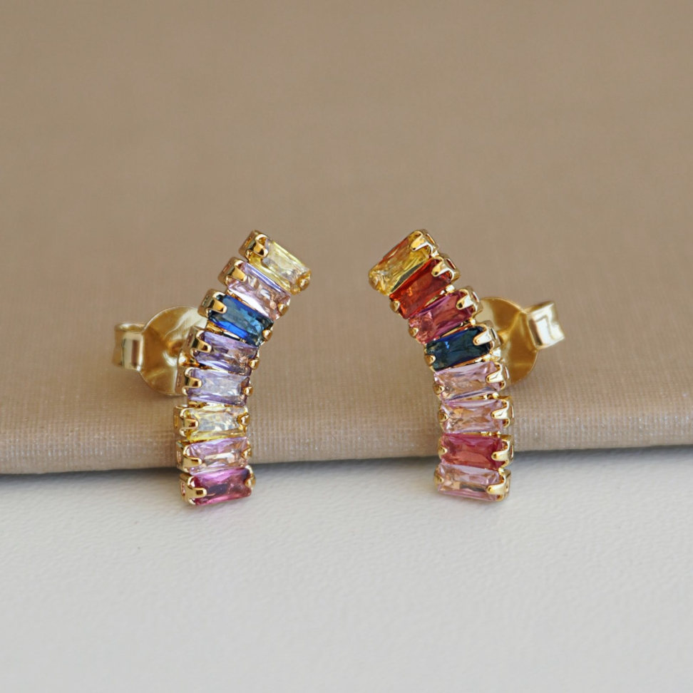 Brinco Earcuff Riviera Baguete Colors - #3