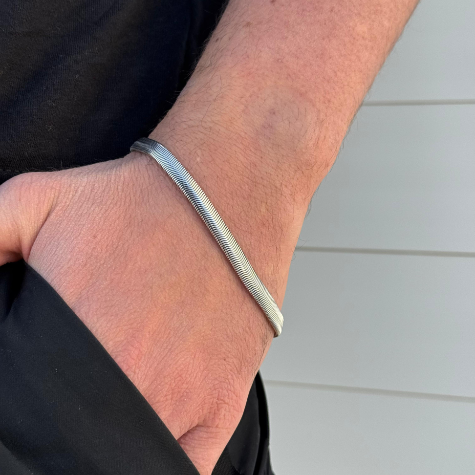Pulseira Masculina Malha 6mm | Aço Inox