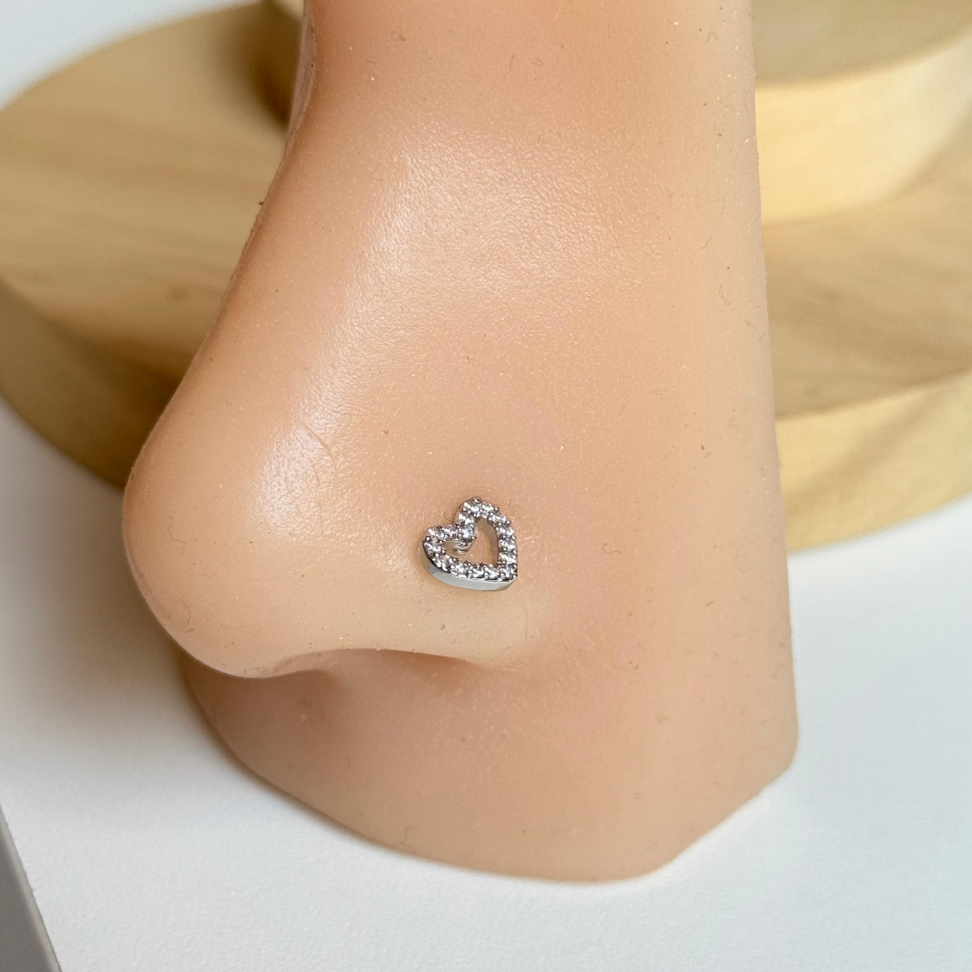 Piercing Nostril Coração Zircônias