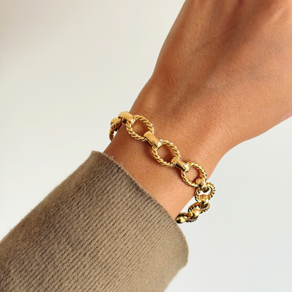 Pulseira Elos Lisos e Trabalhados