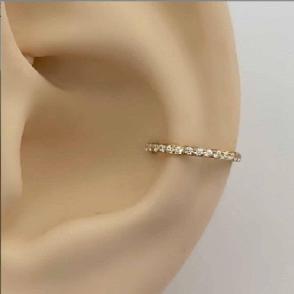 Piercing Argola Segmentada Cravejada | 10x1.2mm