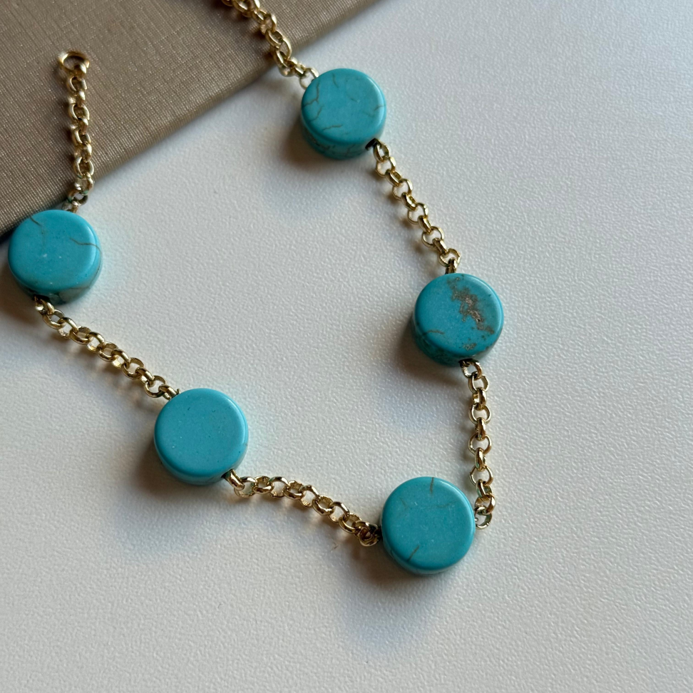 Pulseira Círculos Turquesas