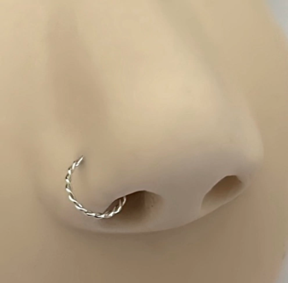 Piercing Nostril Argola Trançada | Prata 925