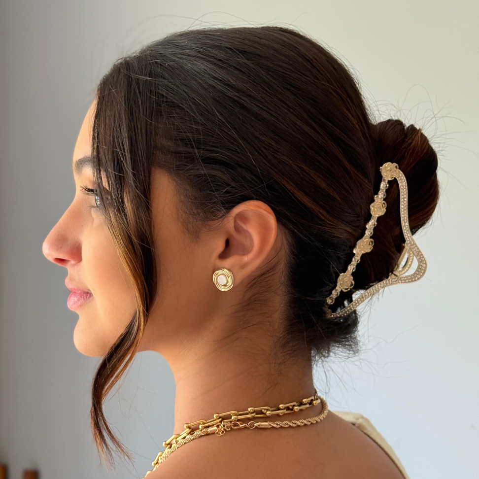 Presilha Maxi Flores Strass