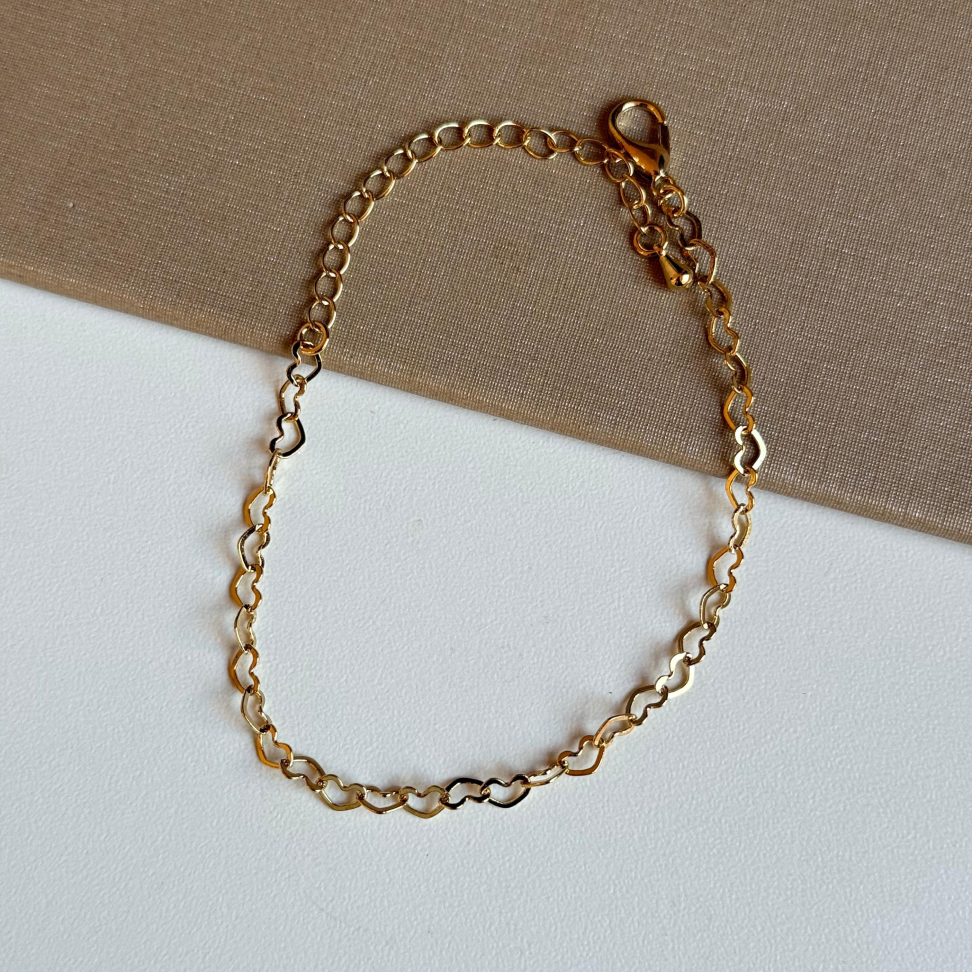 Pulseira Corações Intercalados