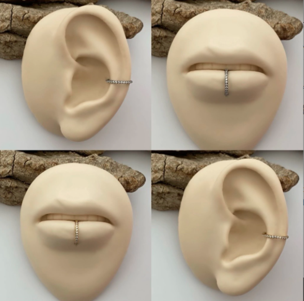 Piercing Argola Segmentada Cravejada | 10x1.2mm