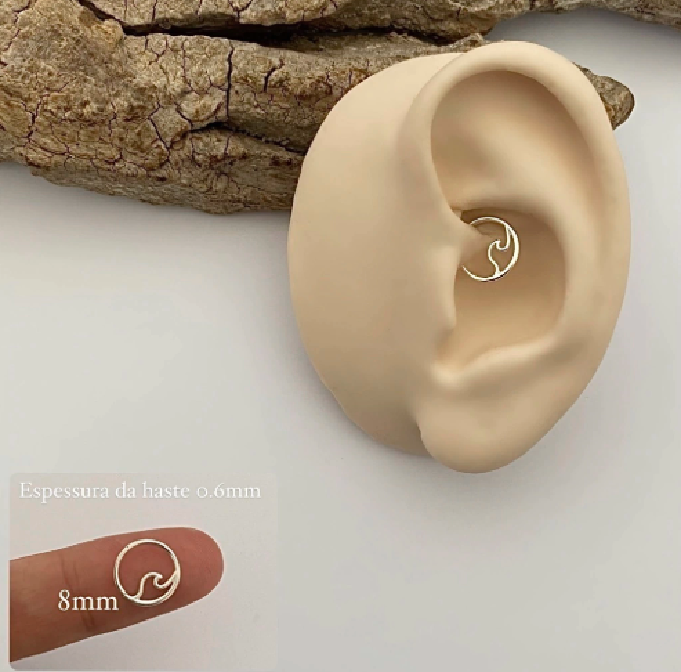 Piercing Argola Torção Onda | Prata 925