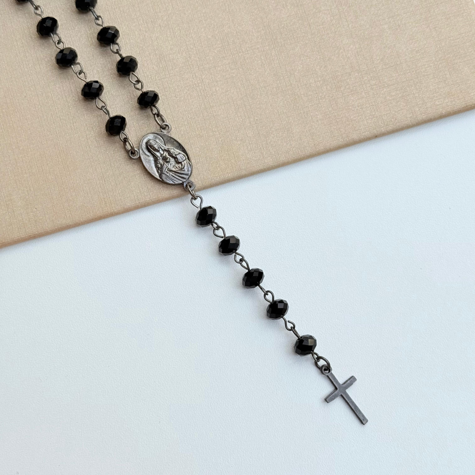 Colar Cristais Terço Sagrado Coração