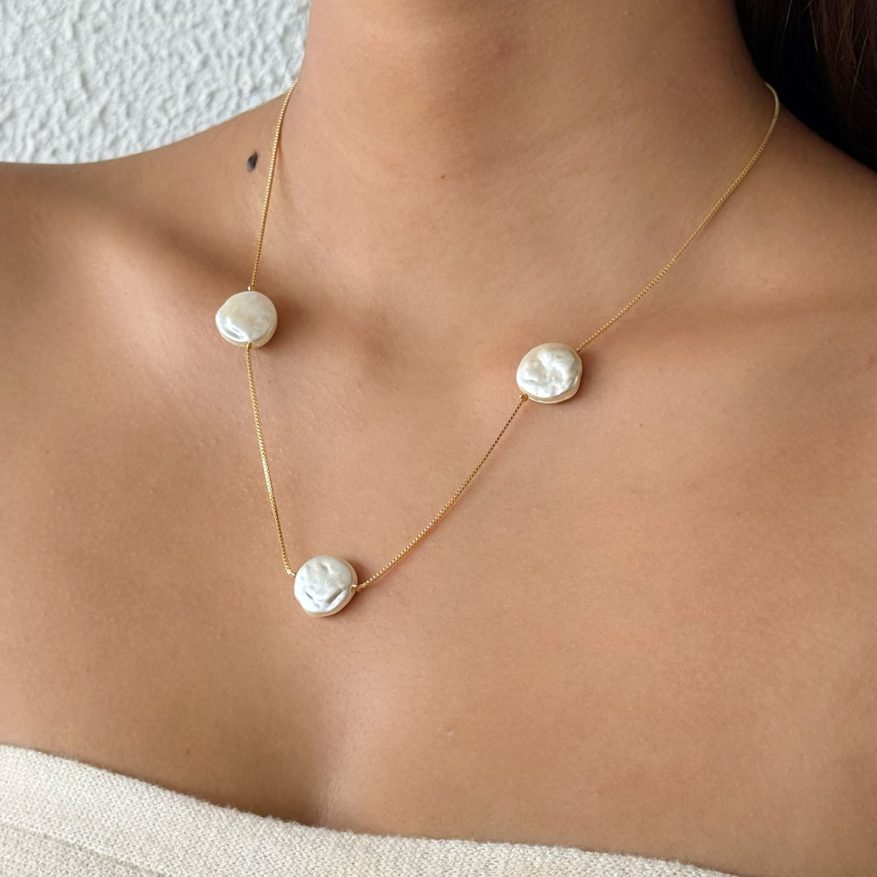 Colar Veneziana Pérolas Barrocas