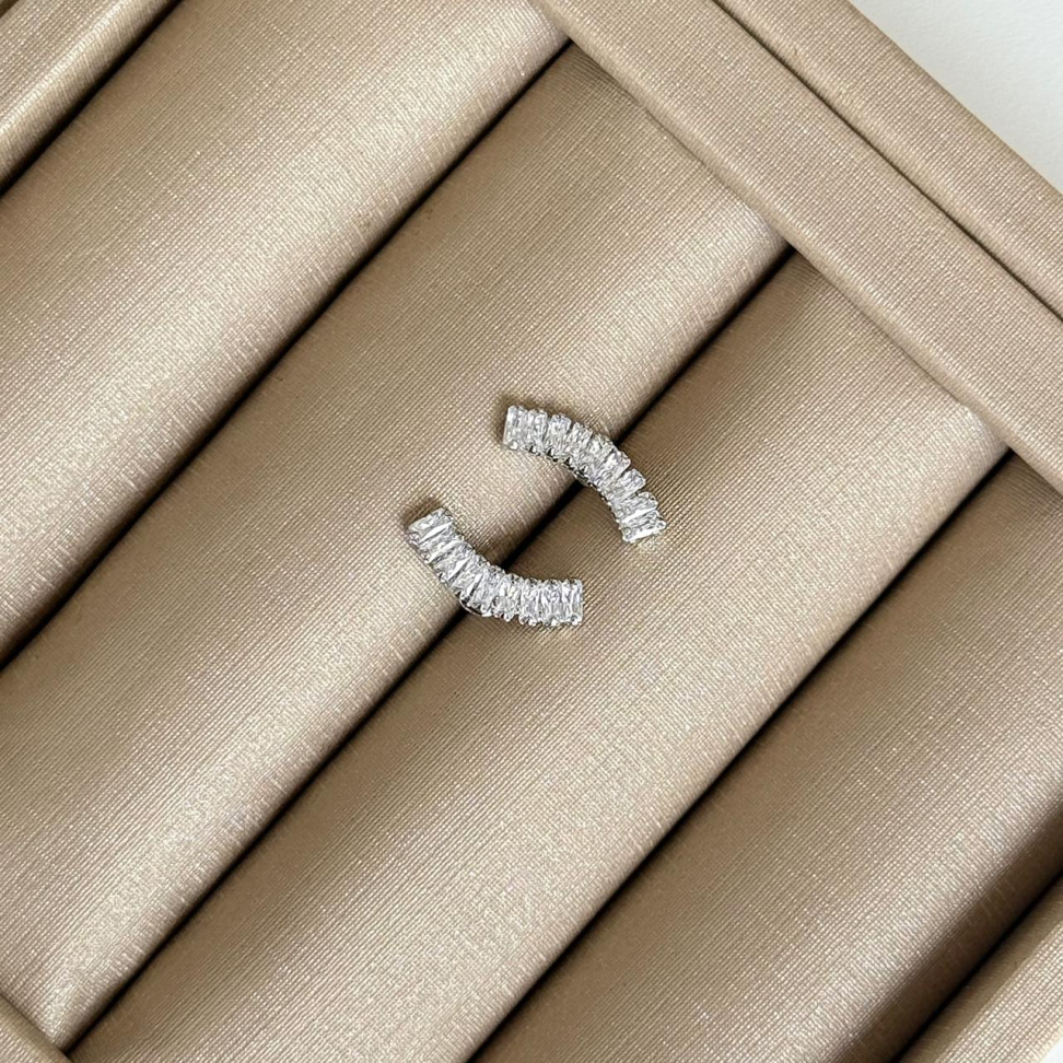 Brinco Ear Cuff Baguete Cristal - #4