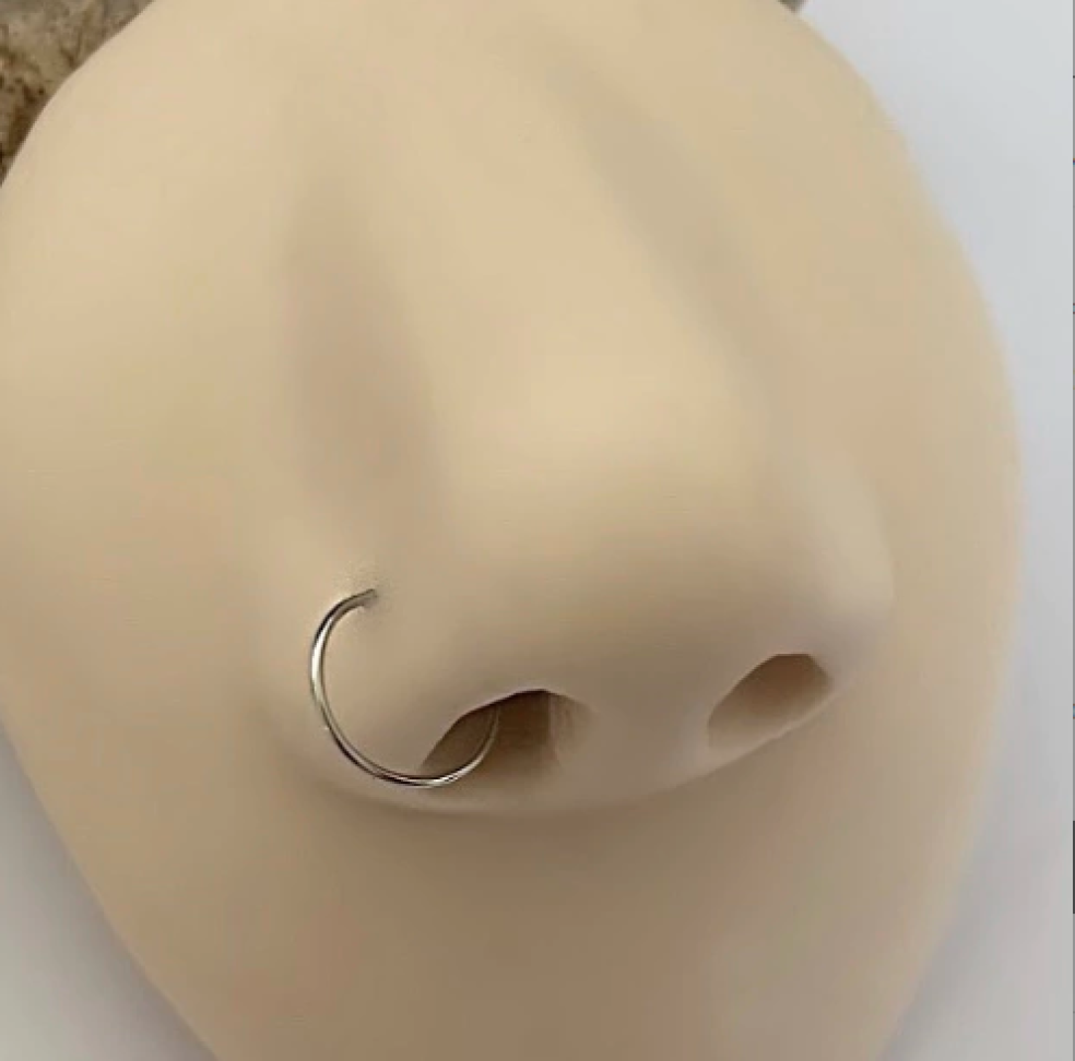 Piercing Nostril Argola Lisa 8mm | Prata 925
